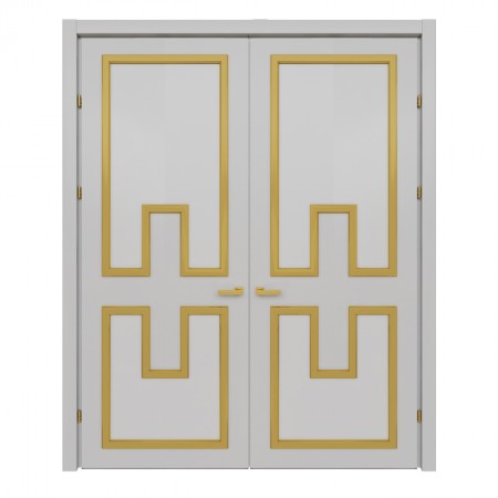  Двері подвійні з масиву ясена Liga білі  - Фото 1